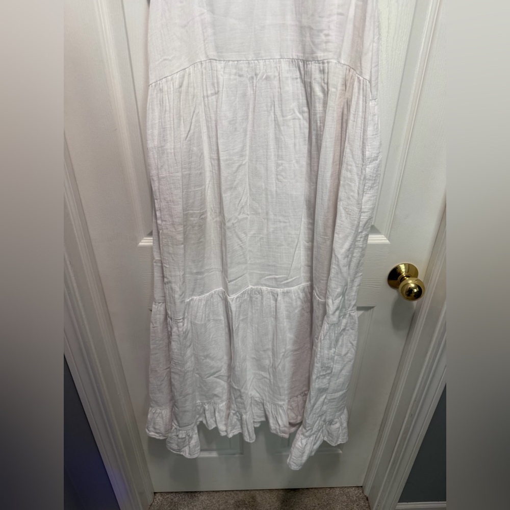 Cotton Universal Thread White Ruffle Midi Dress - Picture 7 of 7